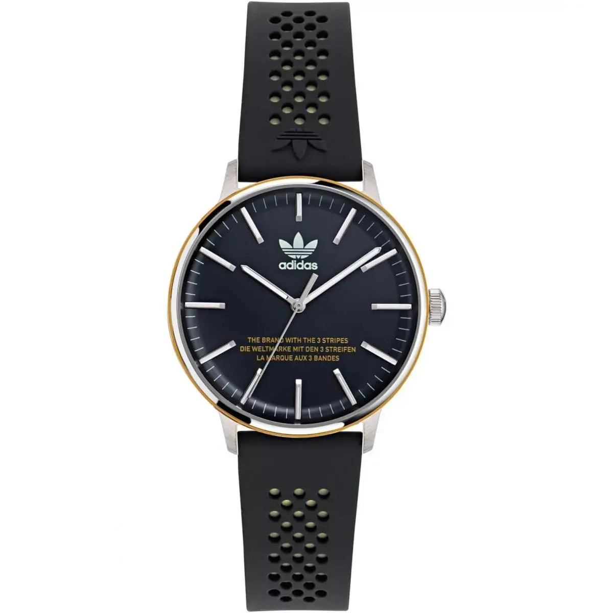 Adidas Unisex Originals Code One Quartz Watch - AOSY24047 - Dial: Black, Band: Black, Bezel: Silver