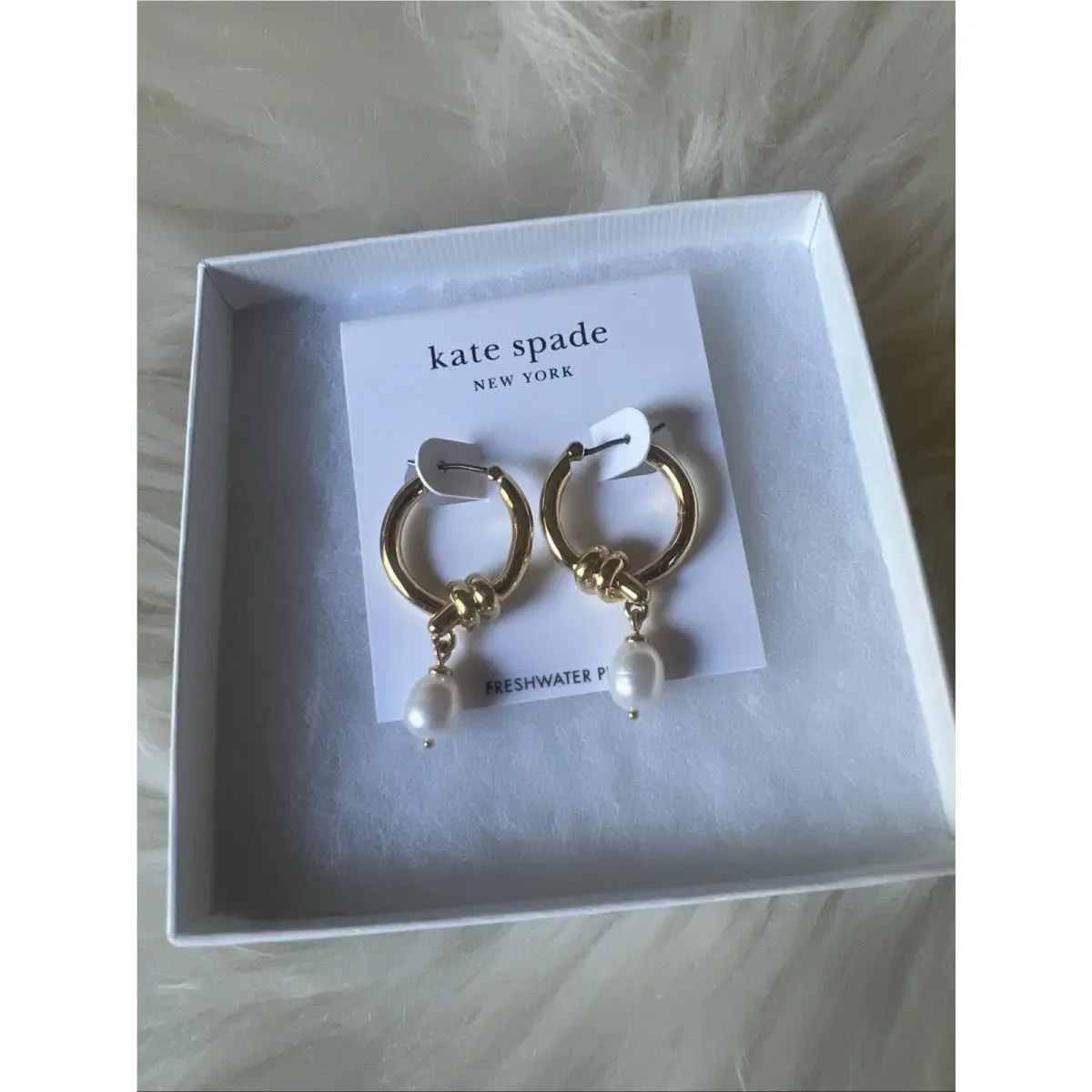New York -ropes Knots Statement Earrings W/ Pearl /yellow by Kate Spade