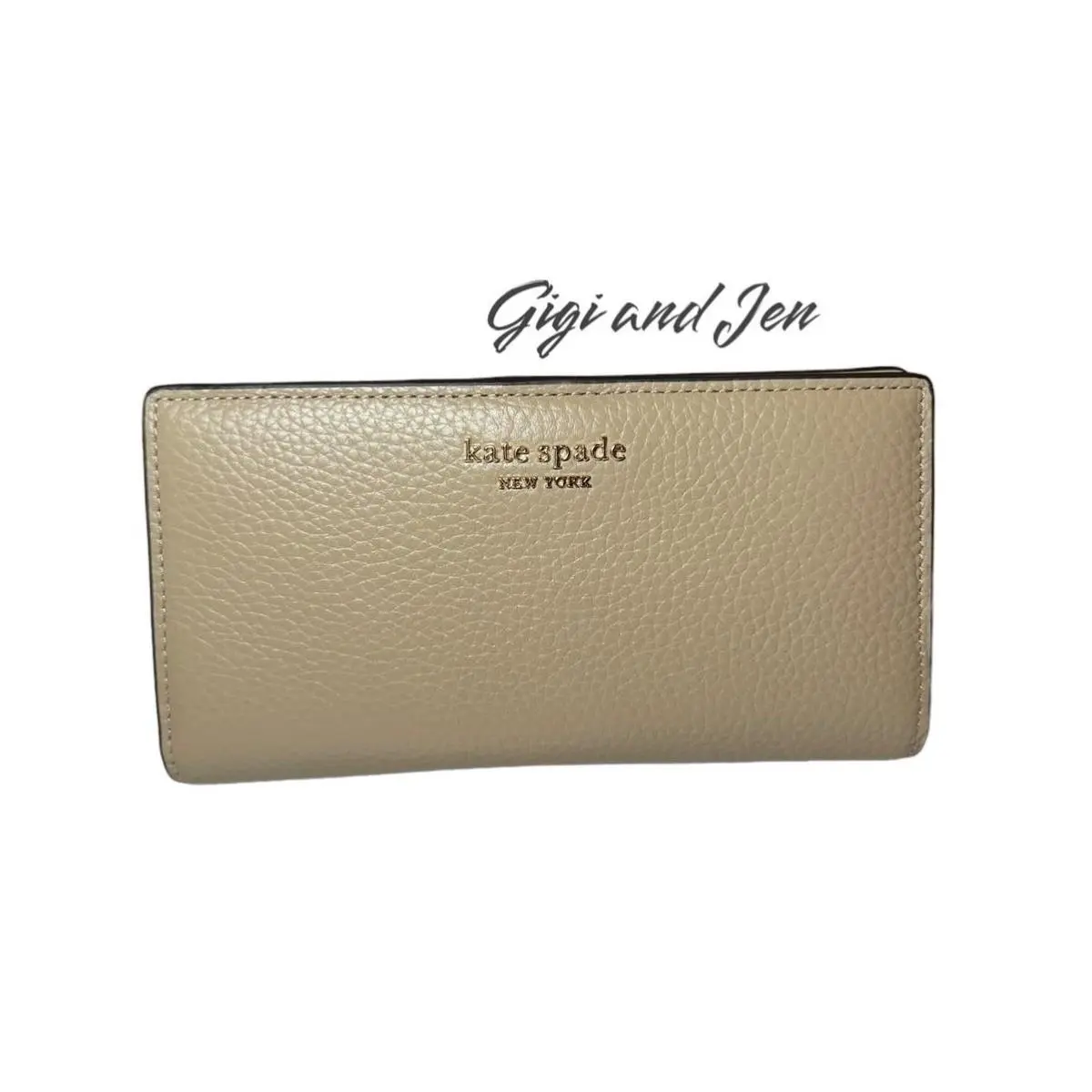 Veronica Pebbled Leather Slim Bifold Wallet in Timeless by Kate Spade