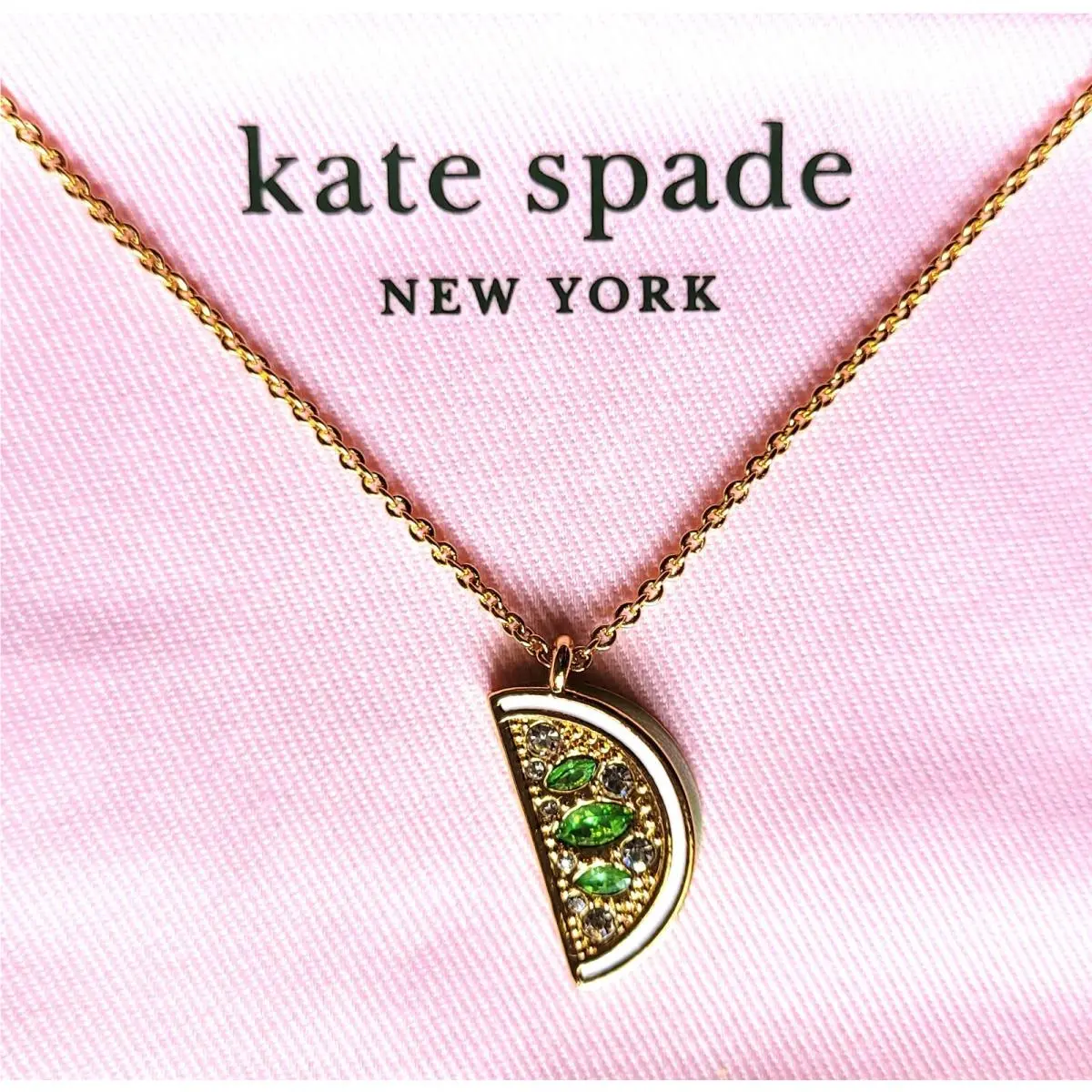New York Lime Mini Pendant Chain Necklace Summer Fashion Jewelry New by Kate Spade
