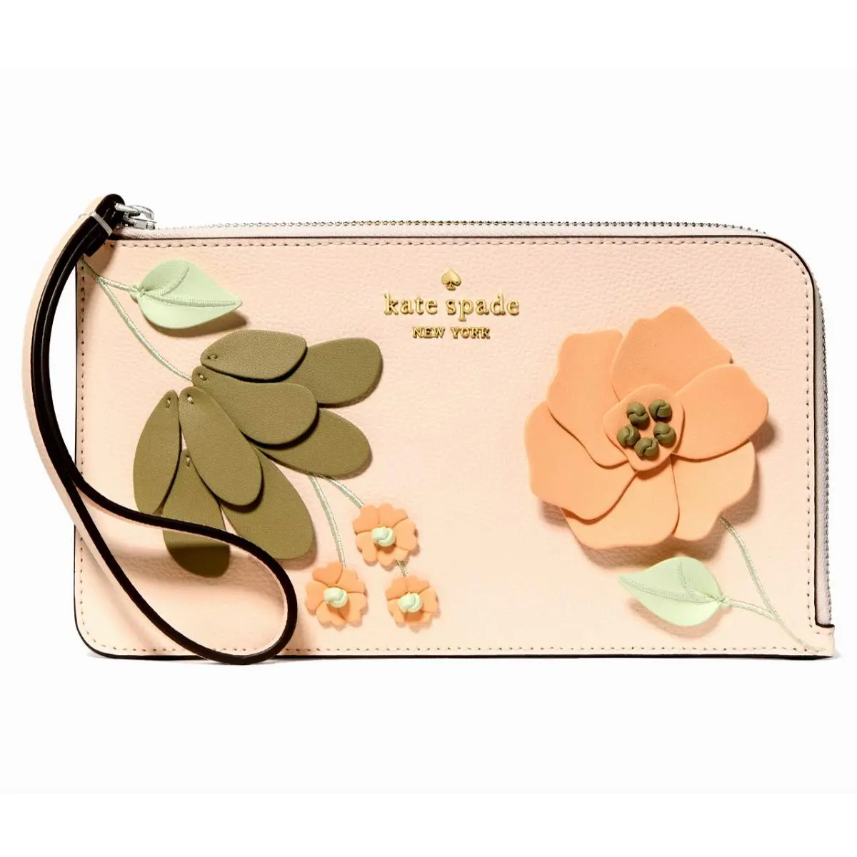 New  Lucy Floral Wristlet Fresh Peach Multi by Kate Spade