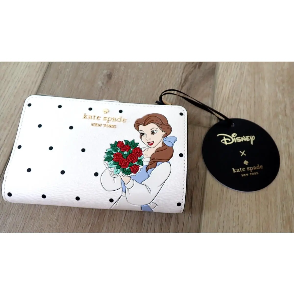 New Kate Spade Disney Beauty The Beast Belle Dot Wallet Princess