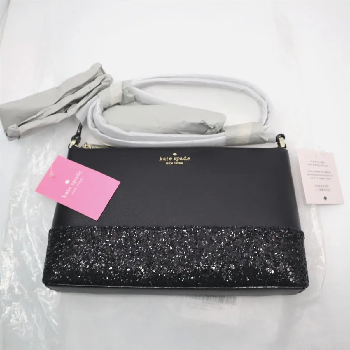 New York Flash Glitter Crossbody Black – New by Kate Spade