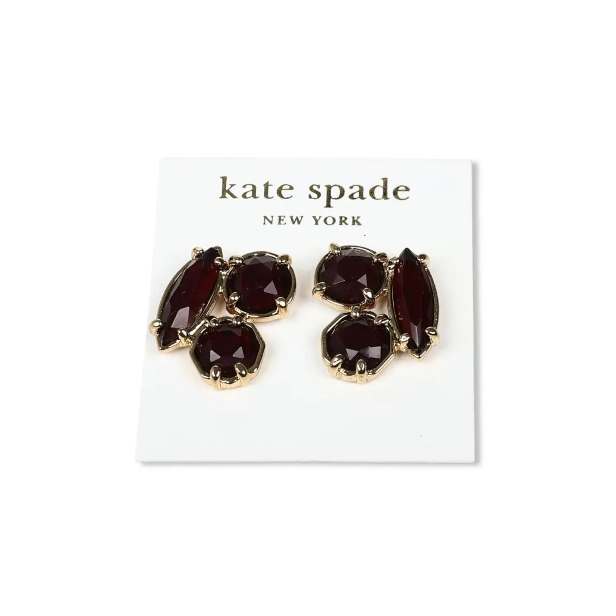 New York 301333 Desert Stone Cluster Rubby Stud Earrings by Kate Spade