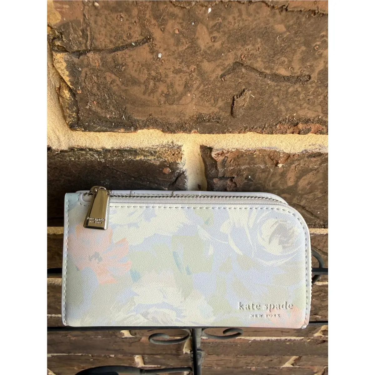 NWT$110 Kate Spade Devin Small Slim Bifold Wallet Hidden Garden Pastel Multi