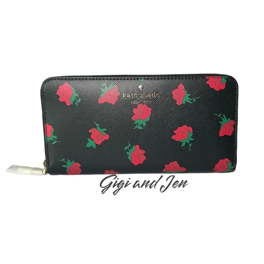 Kate Spade Madison Rose Toss Printed Large Continental Wallet