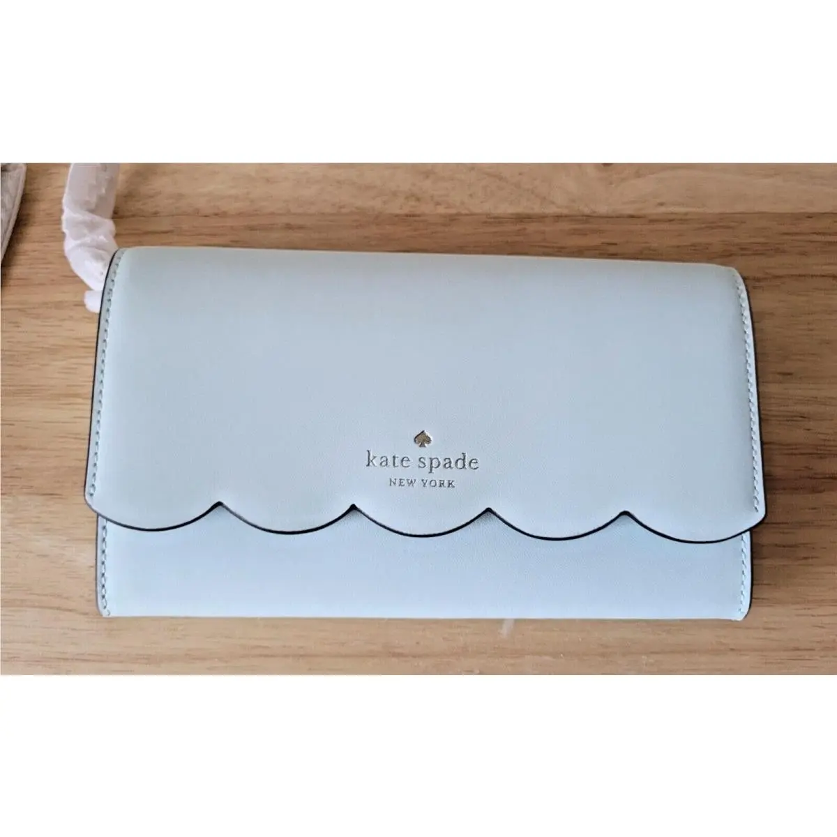 New W/t Kate Spade New York Smooth Leather Gemma Wallet On Chain n Lime Sherbert