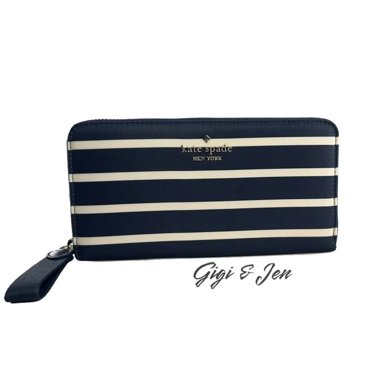 Kate Spade Chelsea Nylon Large Continental Maritime Stripe Wallet