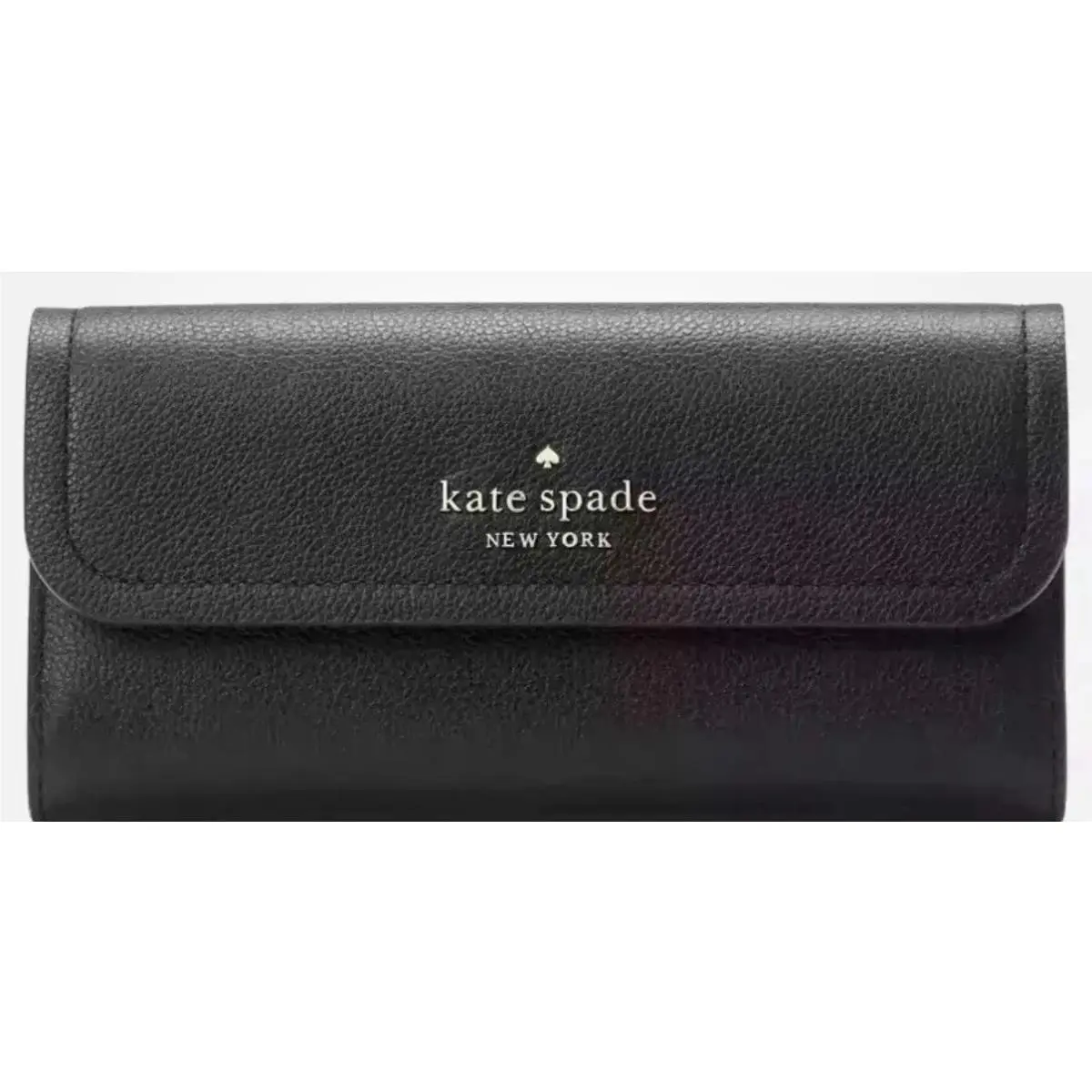 ⁠kate Spade New York Rosie Black Pebbled Leather Large Flap Wallet Clutch