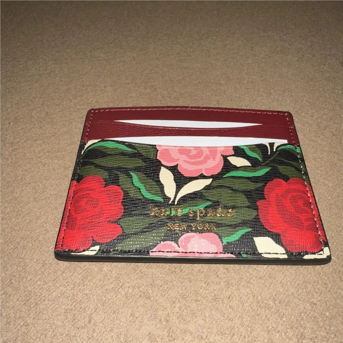 Kate Spade NY Morgan Rose Garden Cardholder ID Case Floral Black Multi