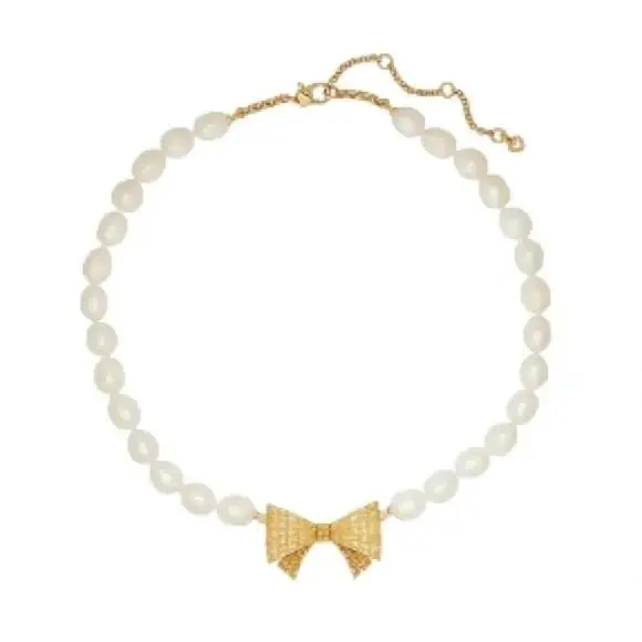 Wrapped In A Bow Pearl Necklace Cream/gold. Freshwater Pearls by Kate Spade