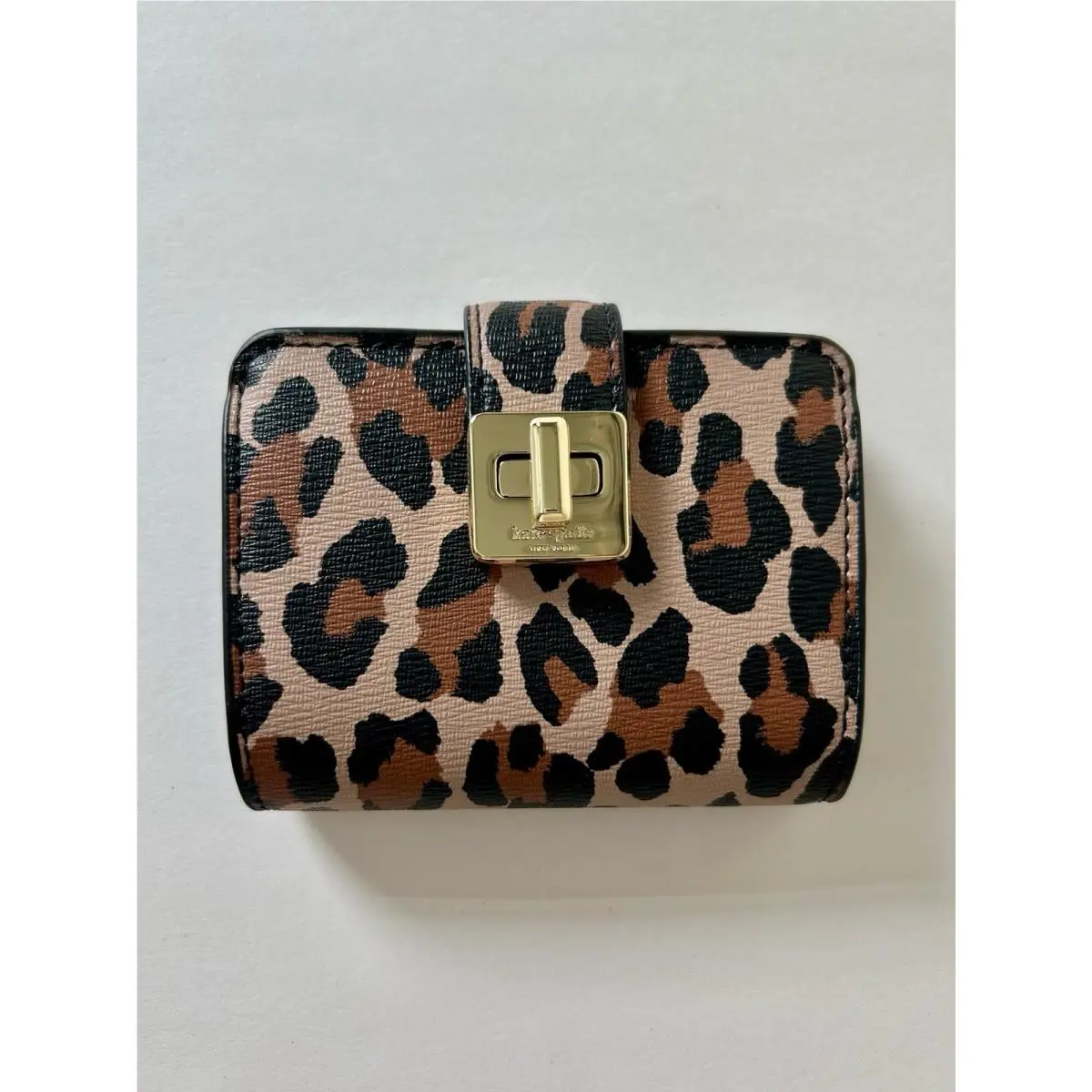 Kate Spade Phoebe Spotted Leopard Animal Print Turnlock Small Wallet RP