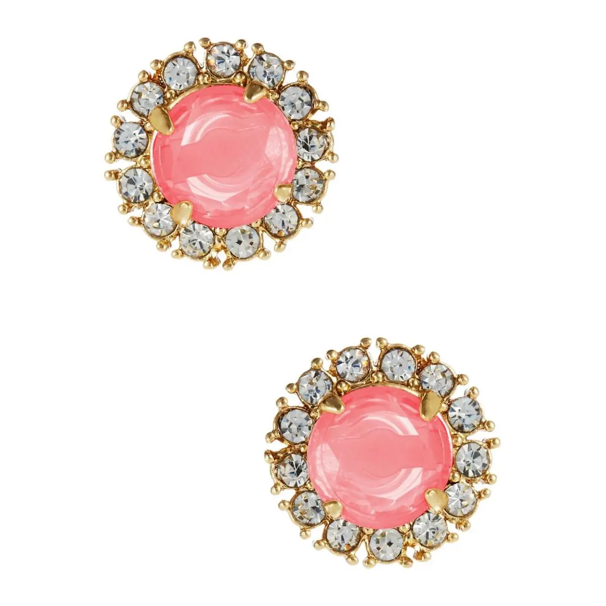 `secret Garden` Pink Mixed Stone Gold Plated Round Stud Earrings by Kate Spade
