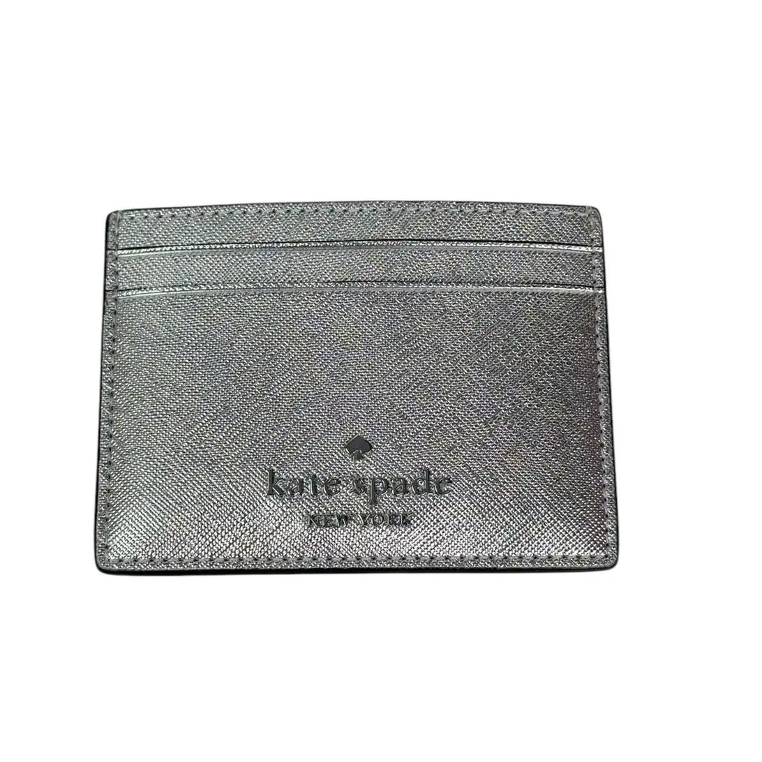Kate Spade Madison Metallic Small Slim Card Holder in Lunar Light