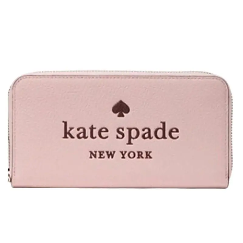 Kate Spade Ladies Rose Smoke Pink Large Embossed Leather Continental Wallet