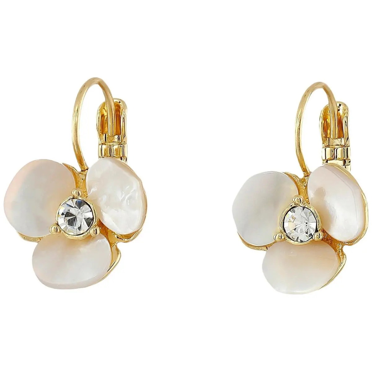 Kate Spade New York Disco Pansy Leverbacks Earrings One Size Cream/clear