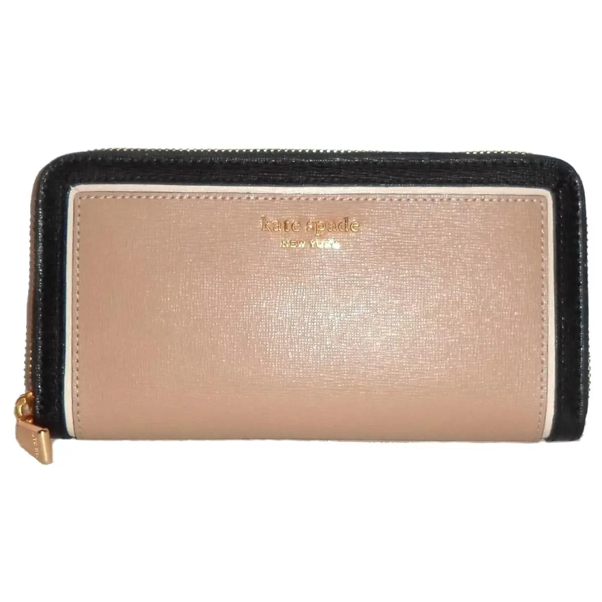 Kate Spade Morgan Cafe Mocha Colorblocked Saffiano Zip-around Wallet