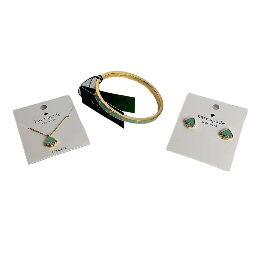 Kate Spade Everyday Spade Enamel Earrings Necklace and Bracelet Set