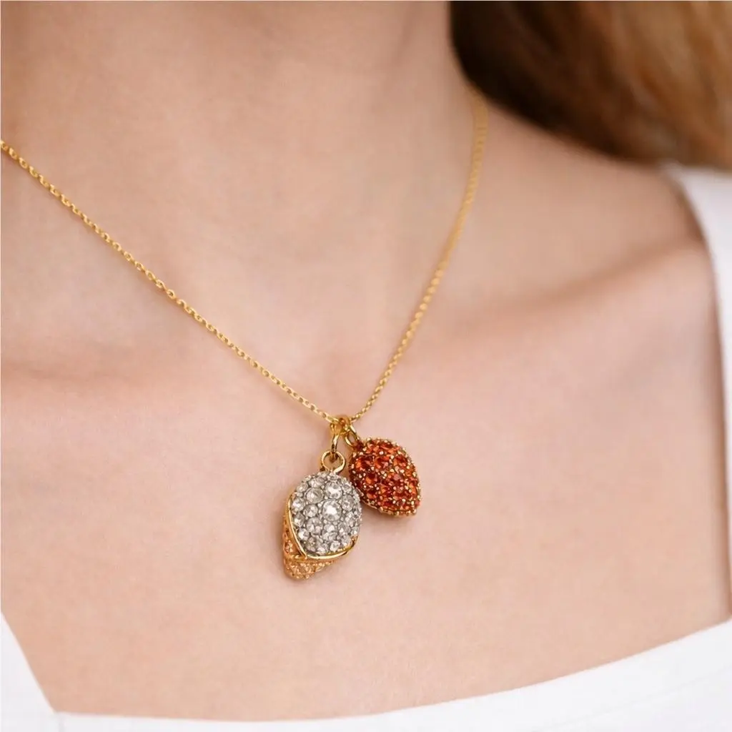 Kate Spade Gold Mini Fruit Pave Pendant Necklace Novelty