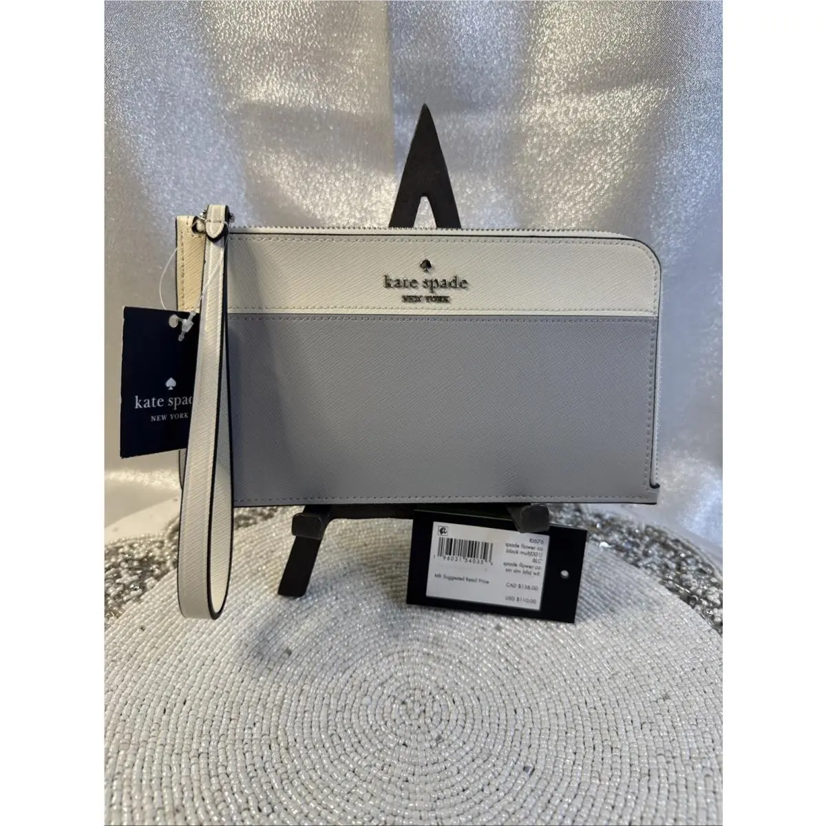 Kate Spade New York Lucy Leather Color Block Corner Zip