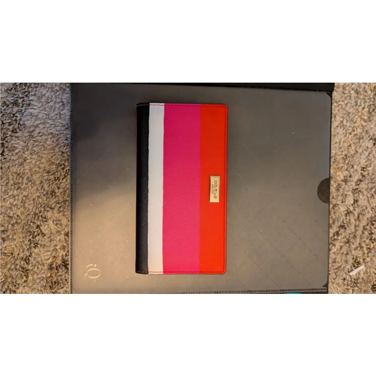 Kate Spade Stacy Laurel Way Bonita Stripe Black Pink White Red Leather