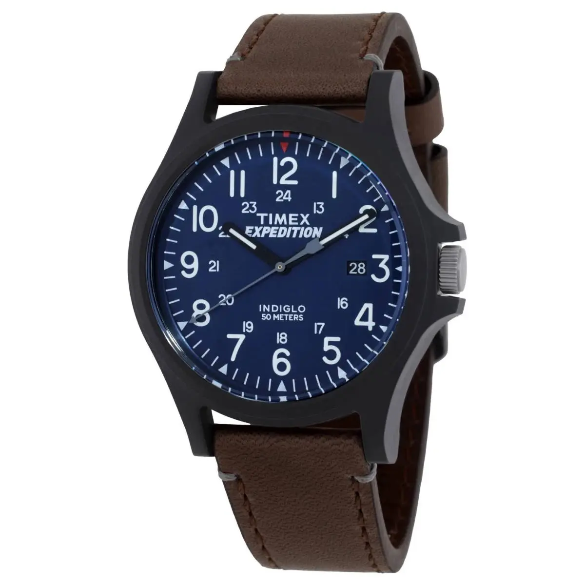 Timex Acadia Quartz Blue Dial Men`s Watch TWF3C8190 - Dial: Blue, Band: Brown, Bezel: Black
