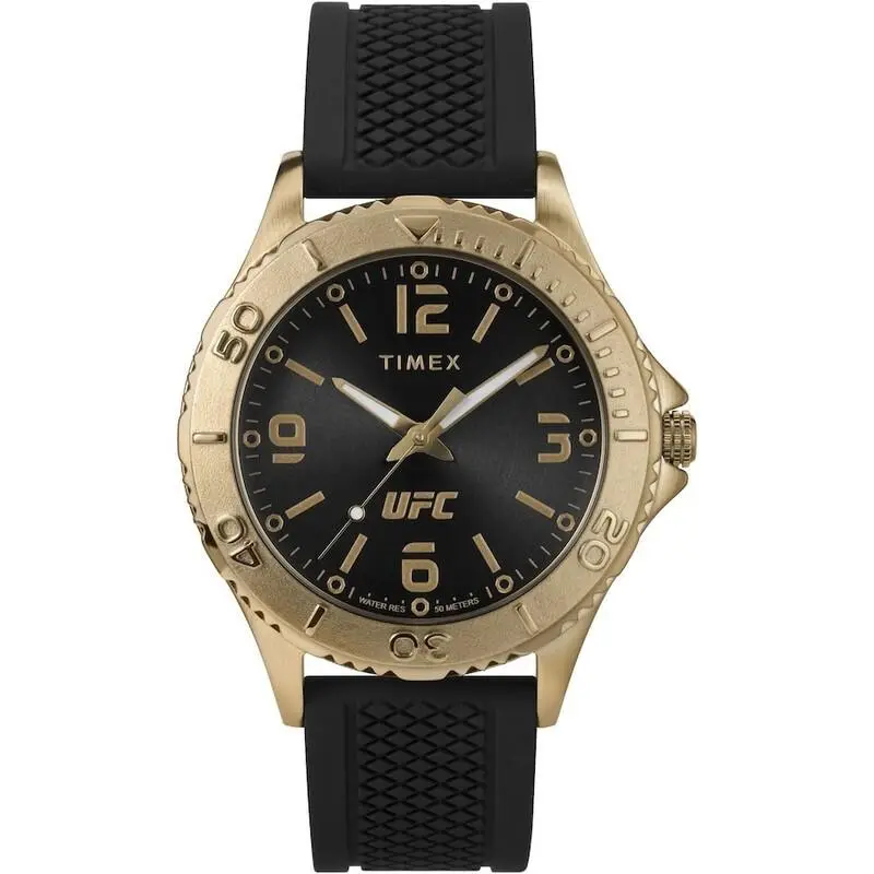 Timex Ufc Gamer Black Dial Black Silicone Strap Mens Watch TW2W35000