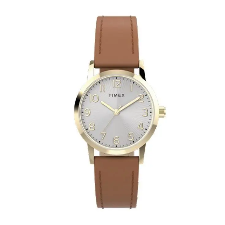 Main Street Brown Leather Strap 30mm Gold Case Women`s Watch TW2Y72700 by Timex
