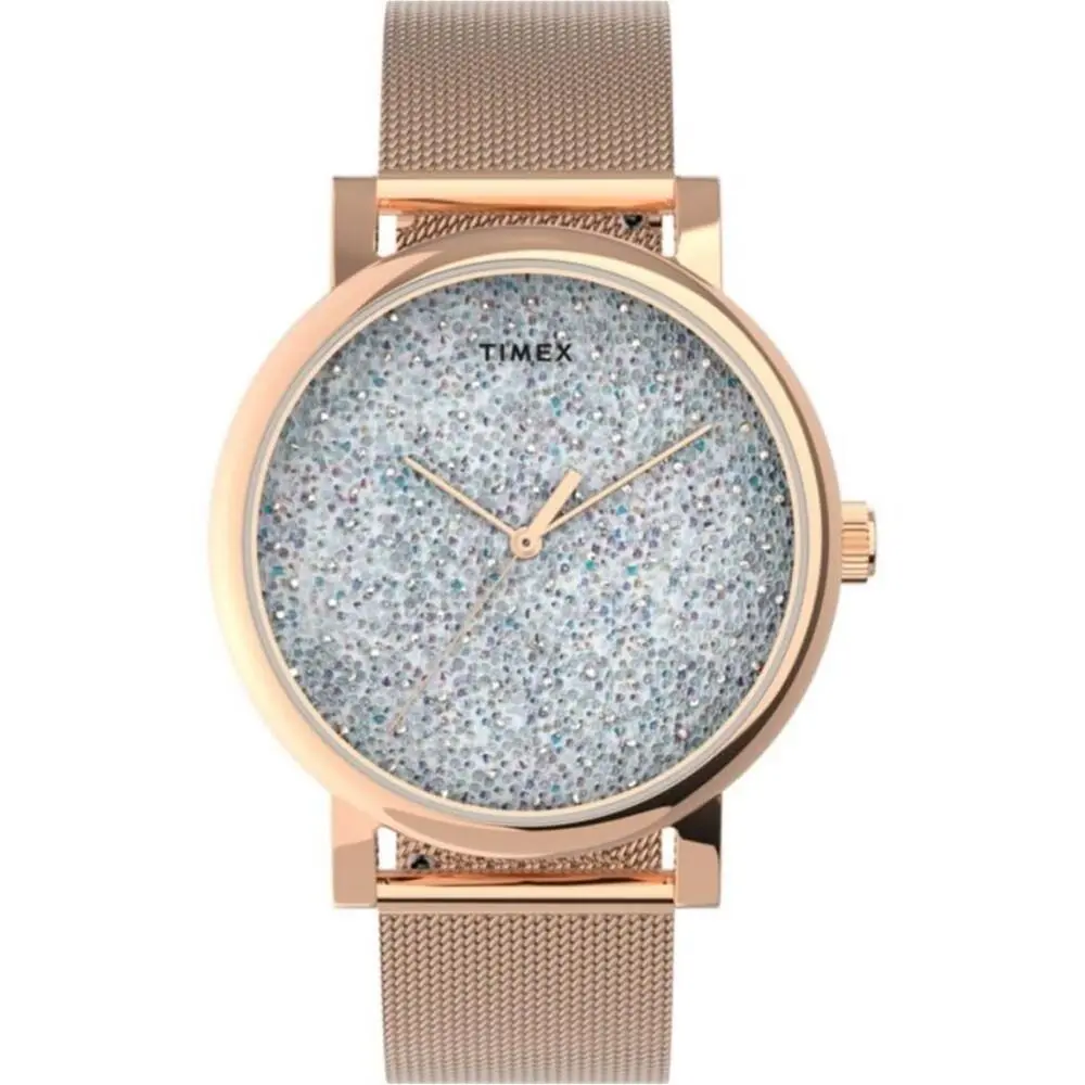 Crystal Opulence Glittering Crystals Rose Gold Tone Watch by Timex