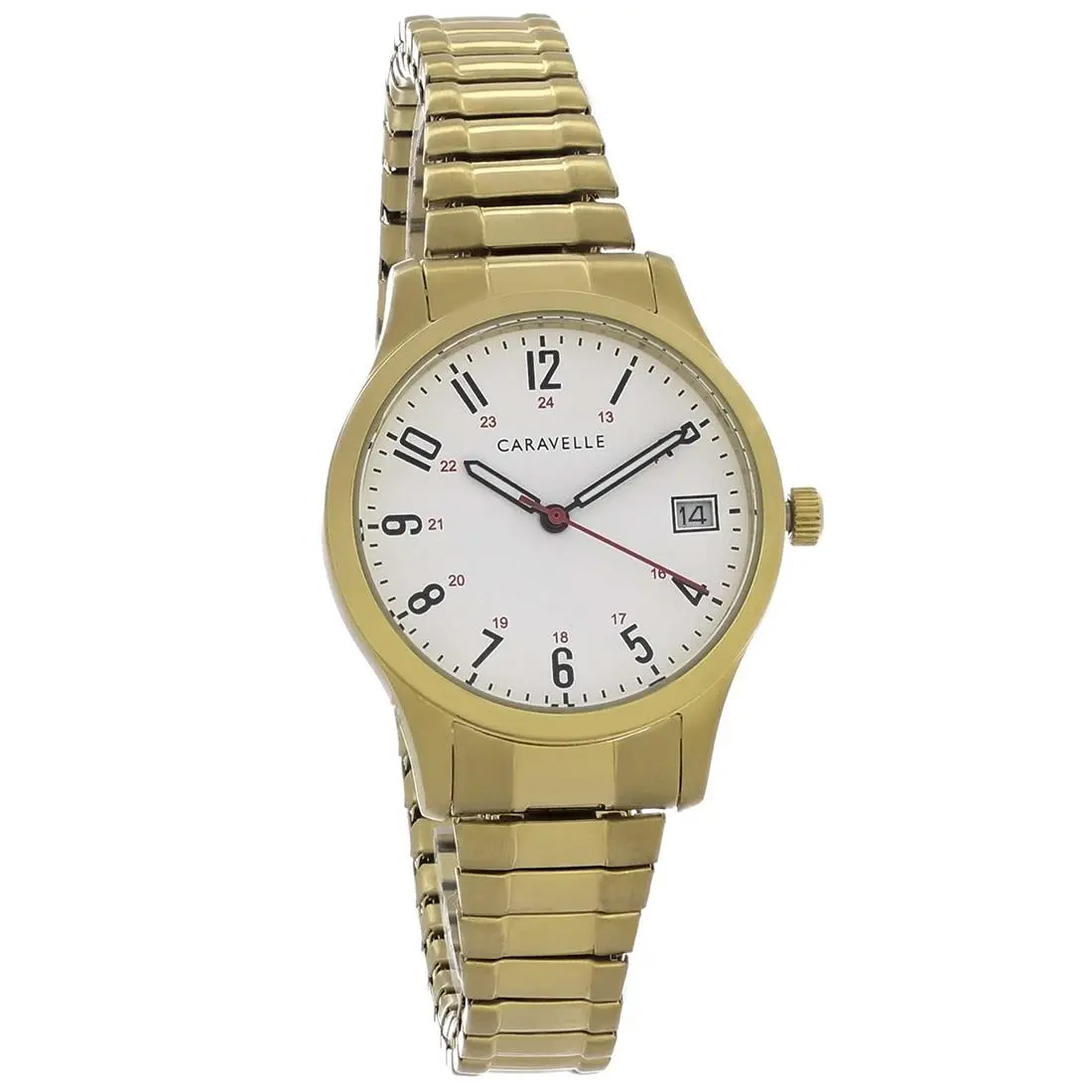 Caravelle By  Women`s White Dial Gold Tone Expansion Watch - 44M113 by Bulova