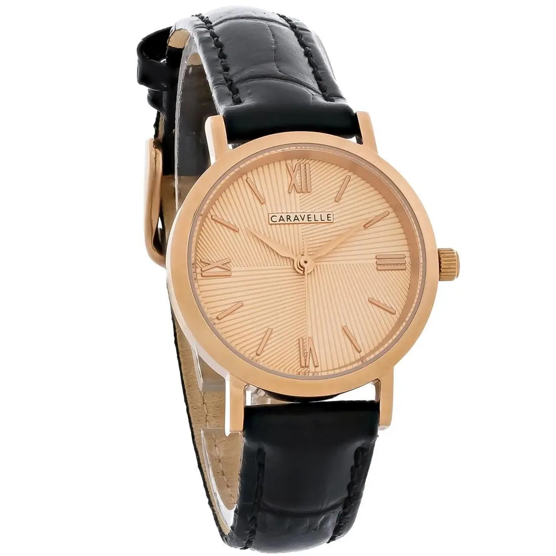 Caravelle By Bulova Women`s Rose Gold Pvd Stainless Steel Quartz Watch - 44L259