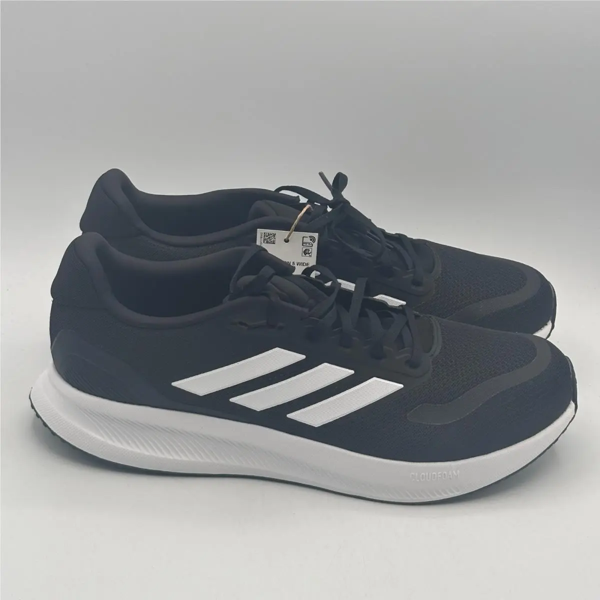 Adidas Runfalcon 5 Wide Shoes Mens Size 13 Black White Running IE0552