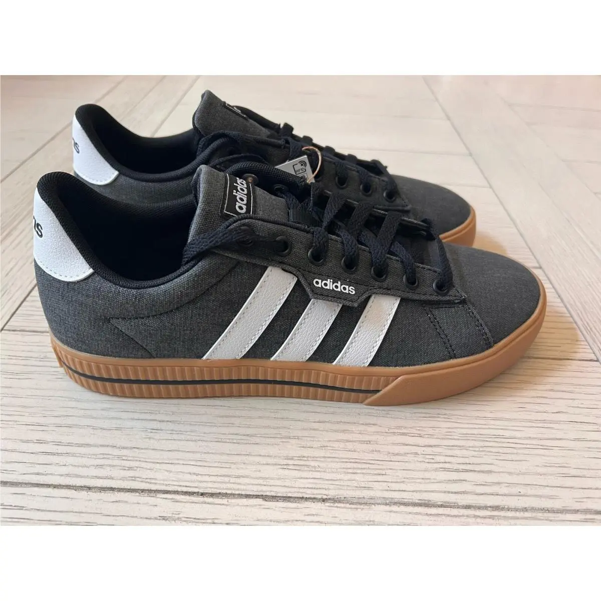 Men`s Adidas Daily 3.0 Lace up Canvas Sneakers. Slate Washed Gray. Sz 8