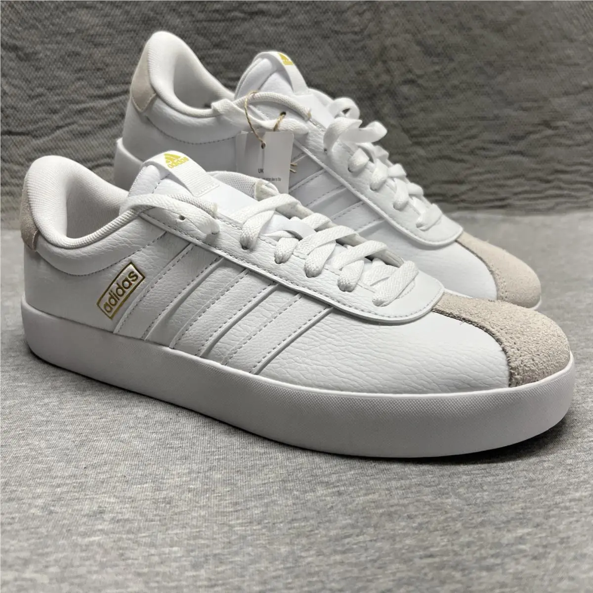 Adidas VL Court 3.0 Shoes Womens 9.5 Cloud White/gold Metallic