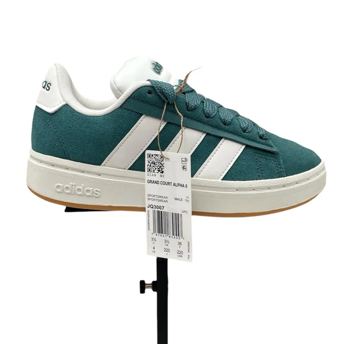 Adidas Grand Court Alpha Mens Youth Boys Classic Style Shoes Size 4 Green White