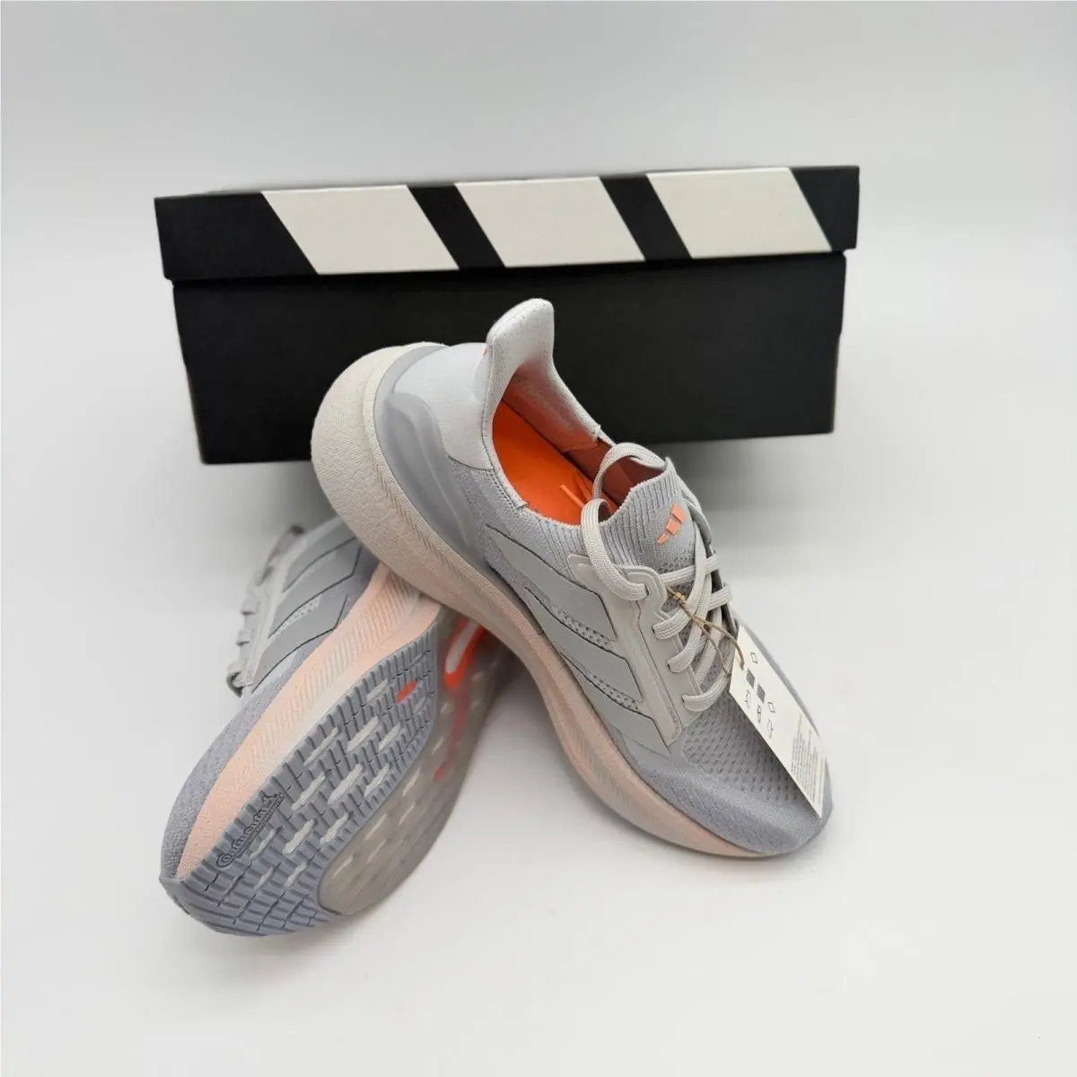 Adidas Ultraboost 5X W Grey Orange Running Shoes JQ9084 Womens Size 10