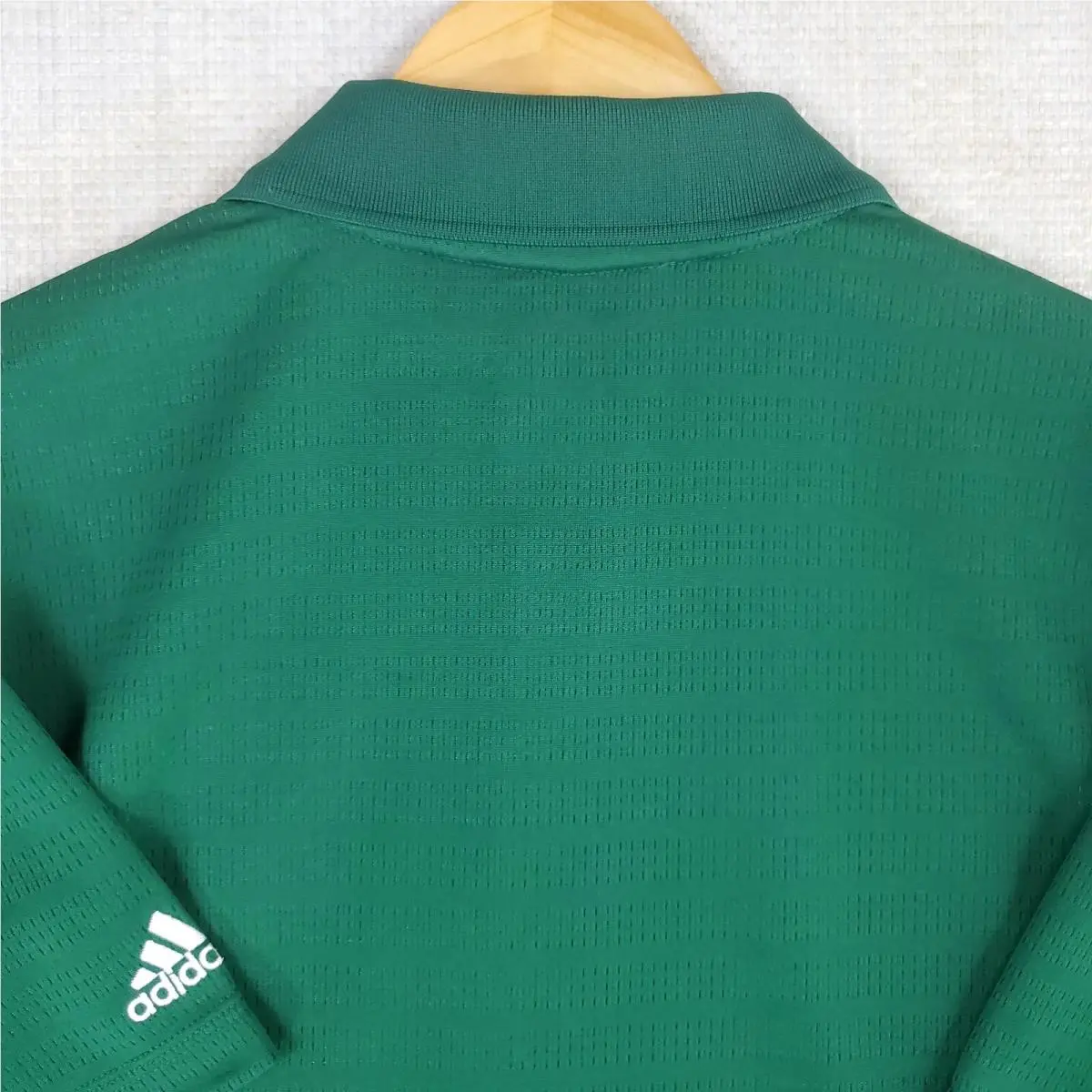 Adidas clothing - short sleeve performance golf tennis casual UV Protection breathable button up front down mens size wicking stretchy adidas trefoil collar notre dame south bend fighting irish ND - Green 8
