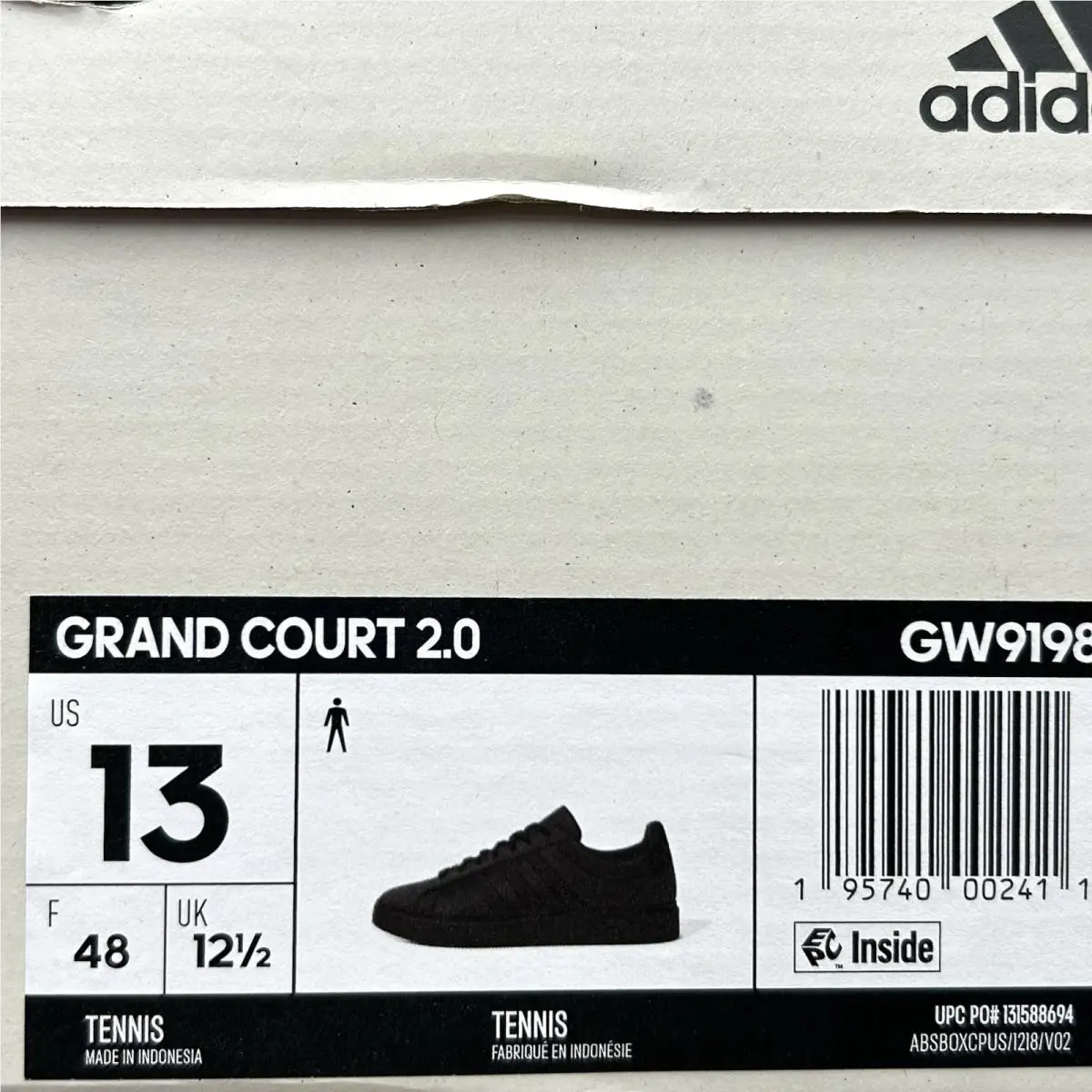 Adidas shoes - Grand Court 2.0 - Grand Court - Black, Manufacturer: Black/Black/White (UPC: 195740002411) 10