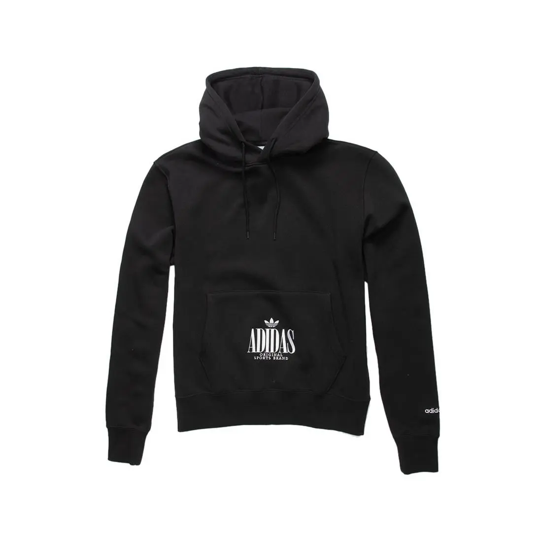 Adidas Trefoil Script Pullover Mens Active Hoodies Size M Color: Black/black