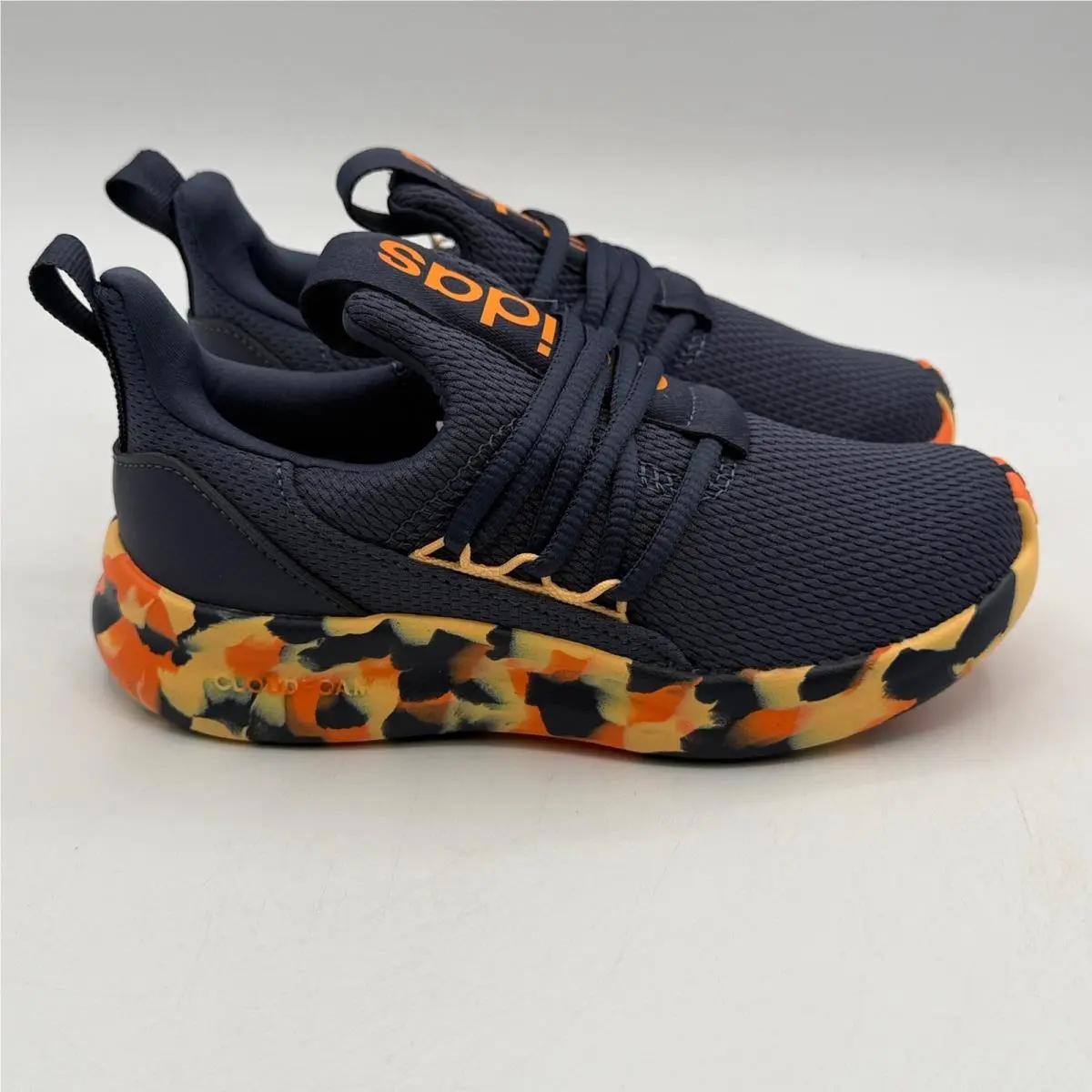 Adidas Lite Racer Adapt 7.0 K Shoes Kids Size 13K Navy Orange Running JS2286