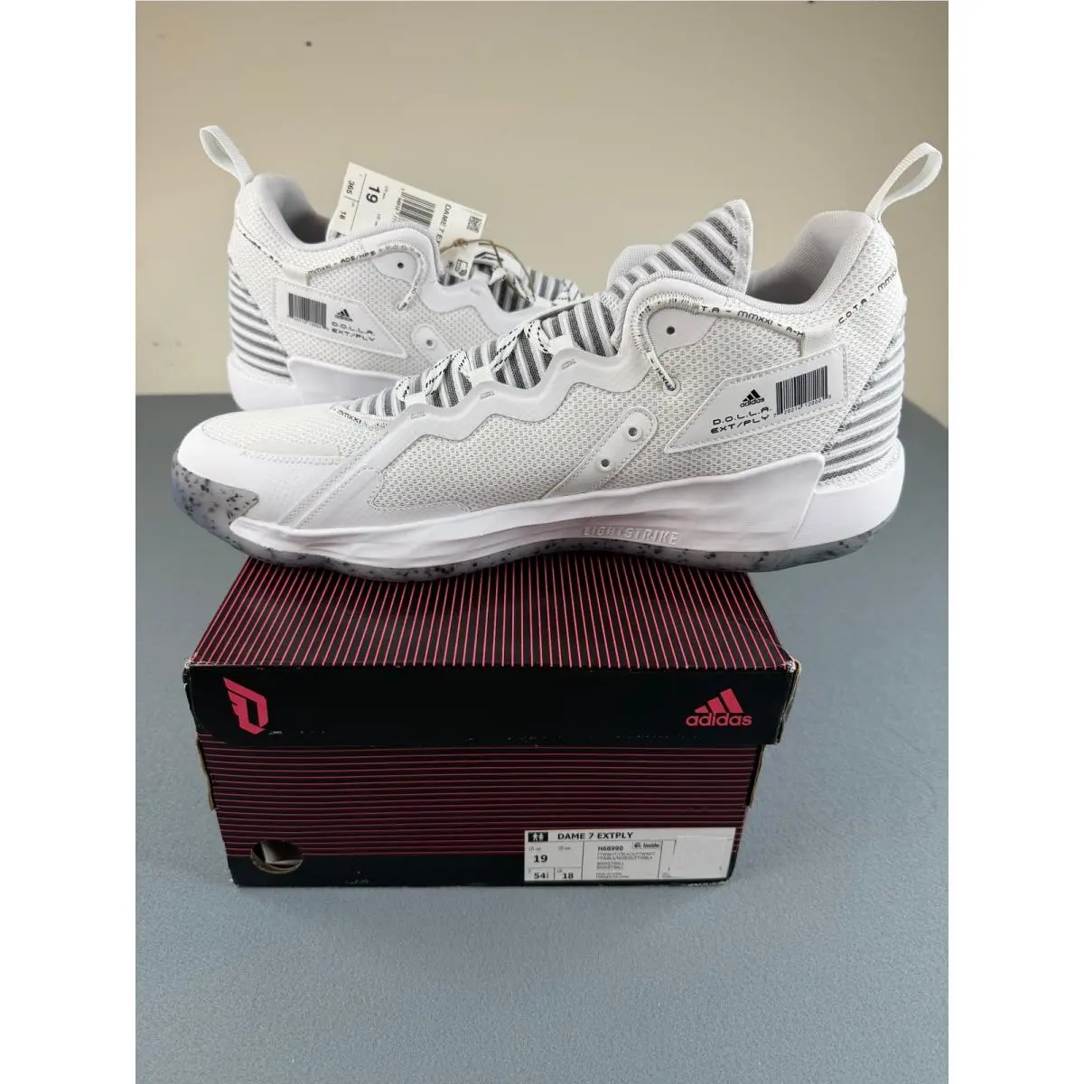 Adidas Dame 7 Extply Mens 19 White Black Basketball Shoes H68990