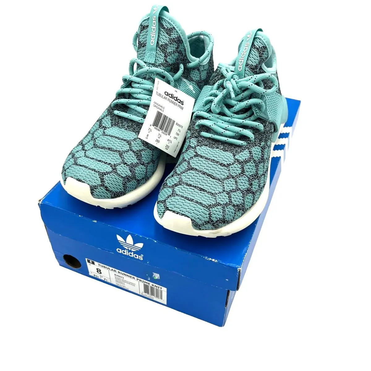 Adidas Men`s Tubular Runner Prime Knit Size 8 B25572 Blue Black