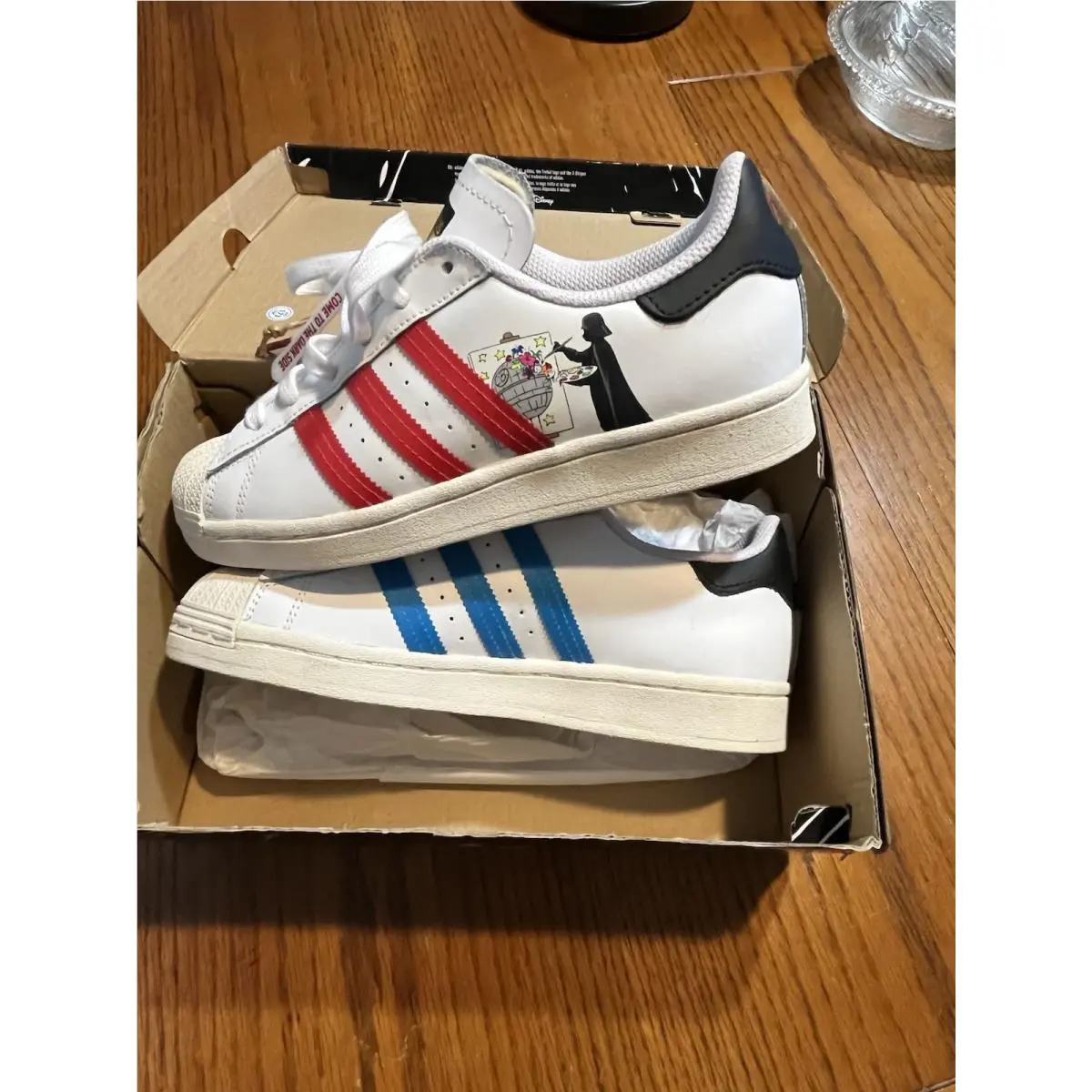 Adidas Youth Superstar Star Wars - FX5938 - White Blue Red - Size:us 5.5