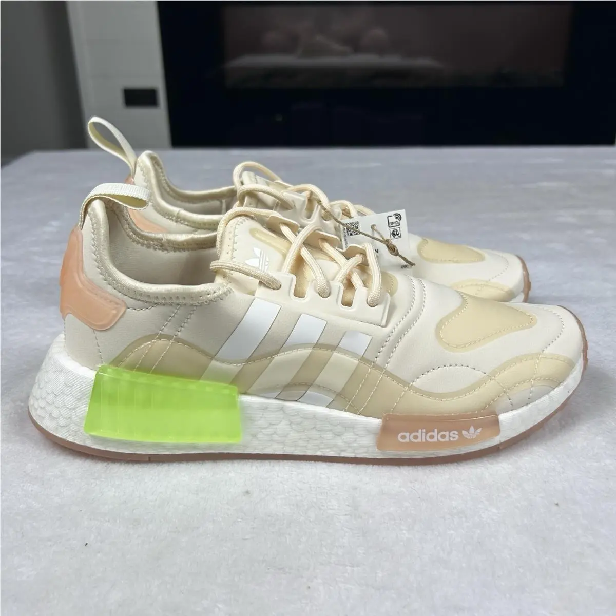 Adidas shoes - adidas NMD R1 - NMD - GZ9281 - Tan/White/Green (UPC: 0191985434369) 7