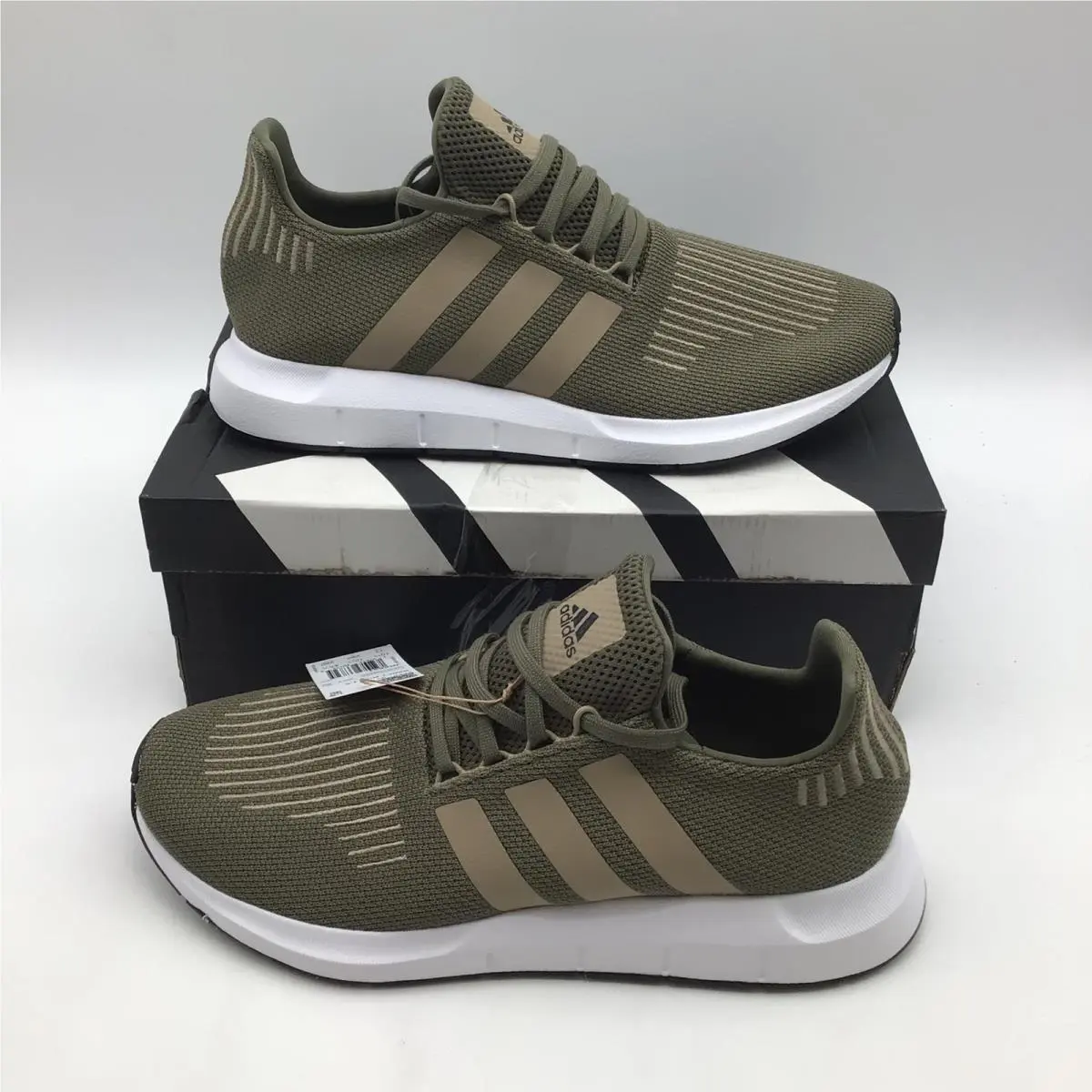 Adidas Swift Run 1.0 Mens Olive Green Tan Sneakers JR6891 Size 11