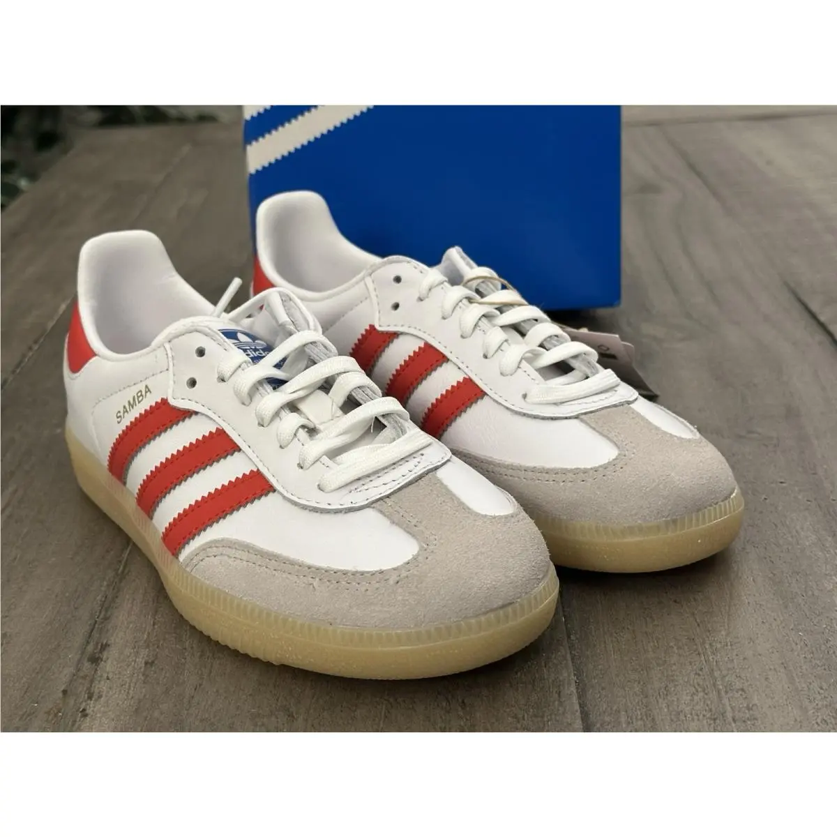 Adidas shoes - adidas Originals Samba OG C Kids Sneakers - JI4465 - White / Collegiate Red / Gum 8