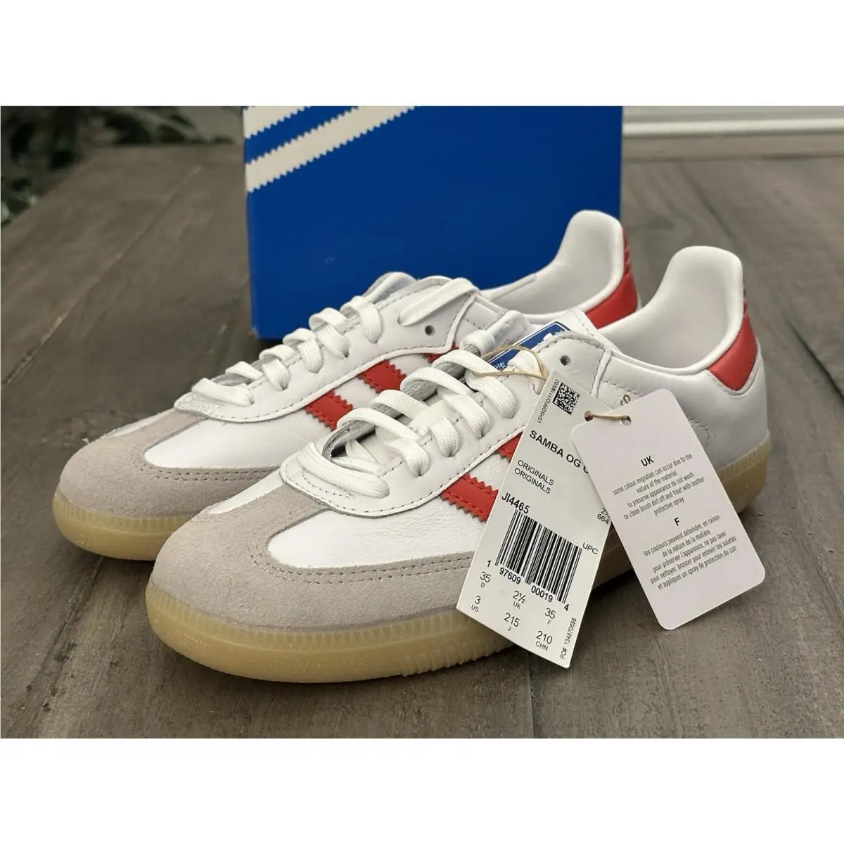 Adidas shoes - adidas Originals Samba OG C Kids Sneakers - JI4465 - White / Collegiate Red / Gum 3