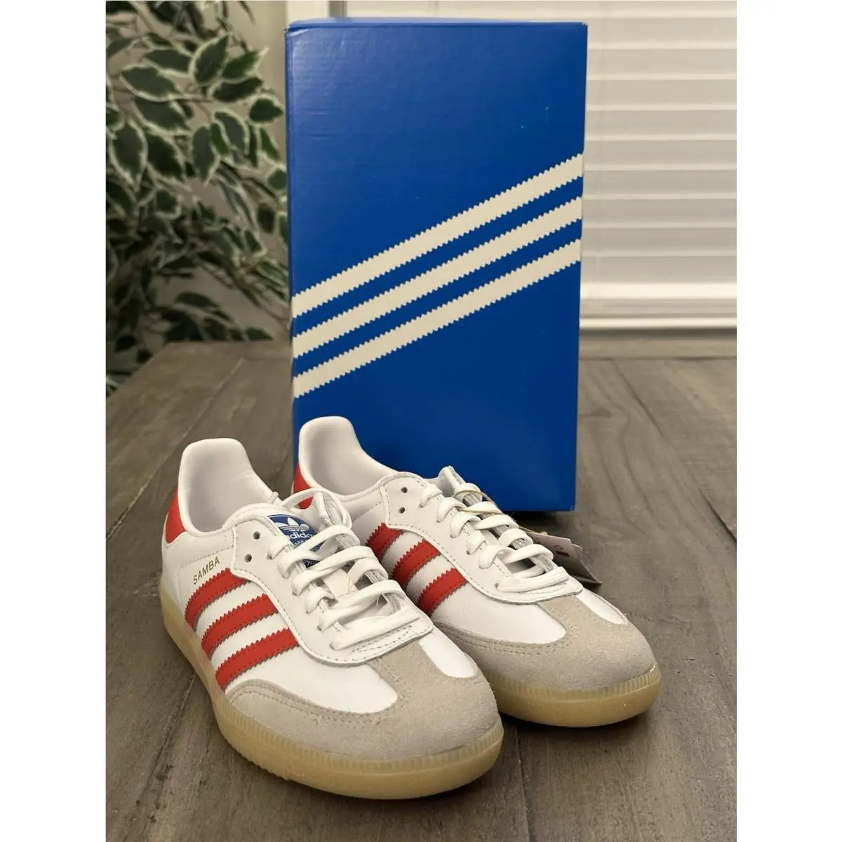Adidas shoes - adidas Originals Samba OG C Kids Sneakers - JI4465 - White / Collegiate Red / Gum 7