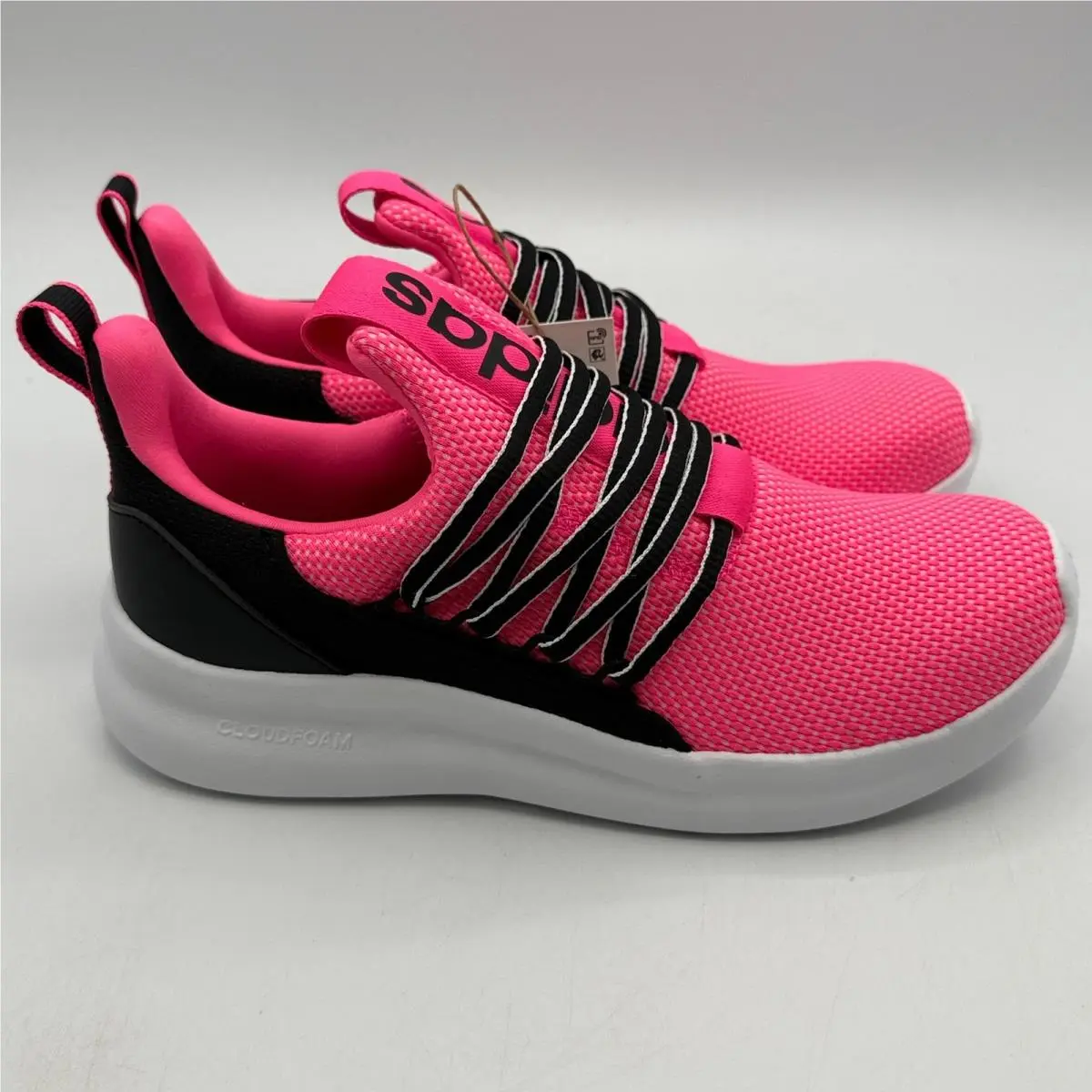 Adidas Lite Racer Adapt 7.0 K Shoes Kids Size 4 Pink Black Running JS2289