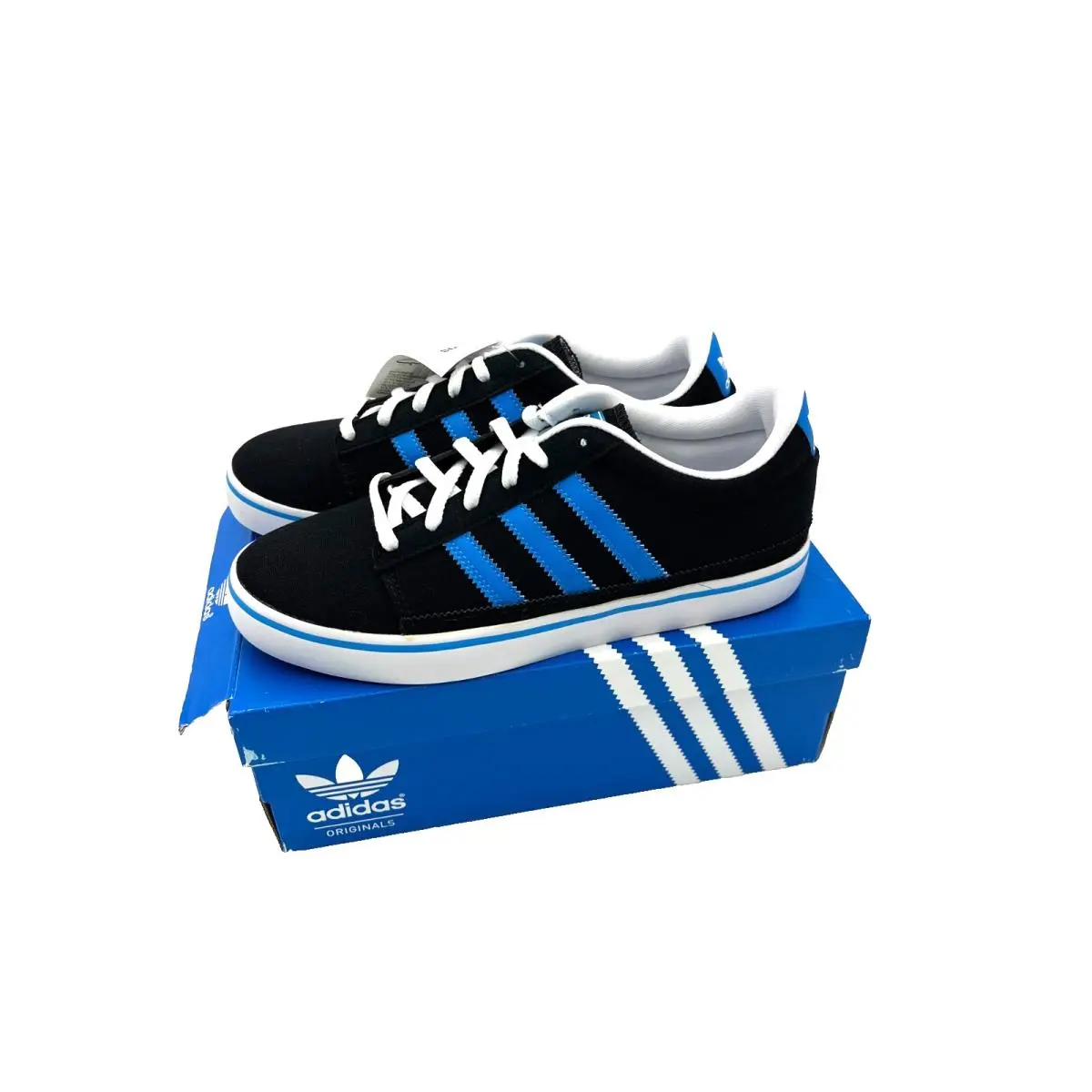 Adidas Kids Rayado J Shoes Sneakers Skateboard Size 6 1/2 Black Blue
